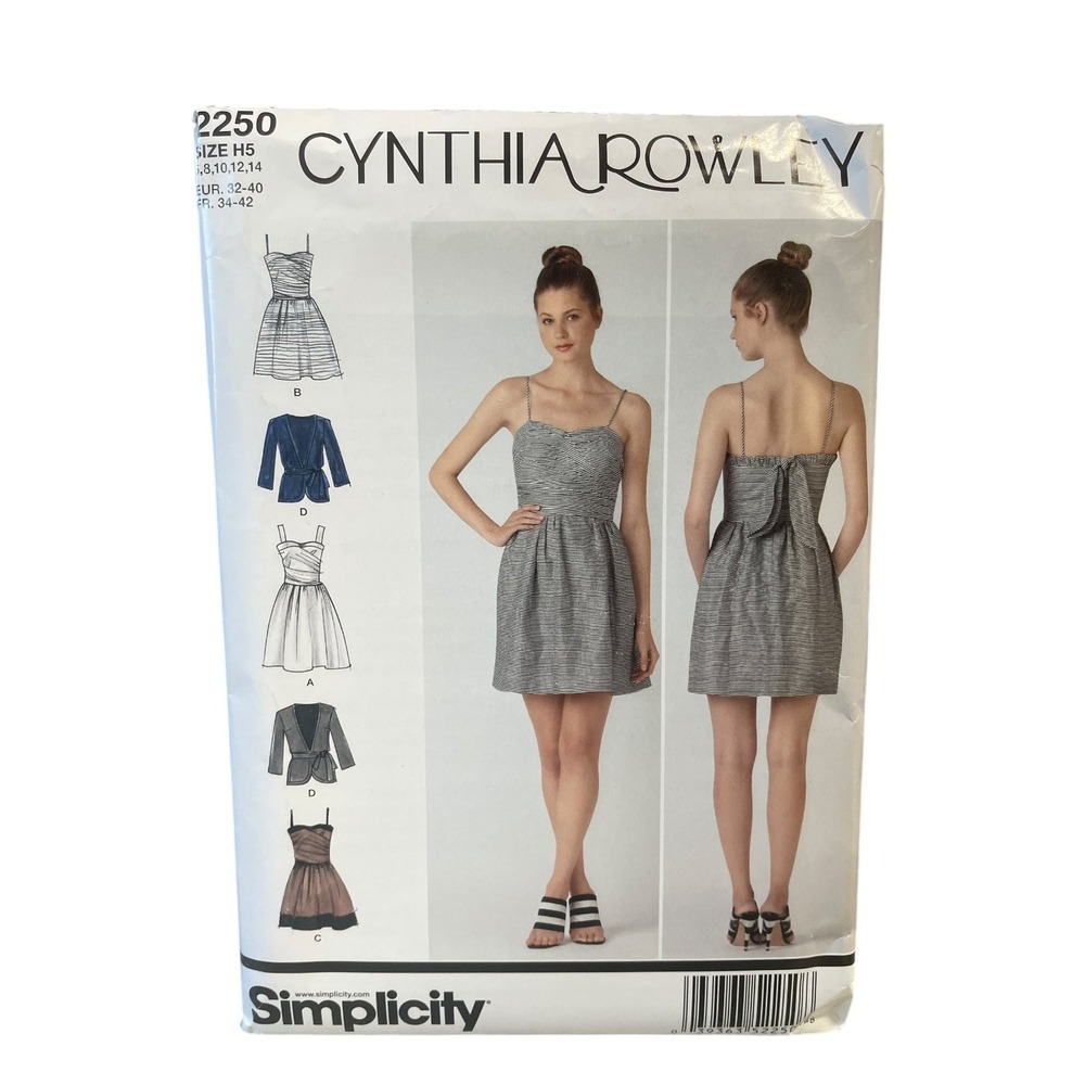 Simplicity Pattern 2250 Cynthia Rowley Dress Jacket Misses Size 6-14 Uncut FF